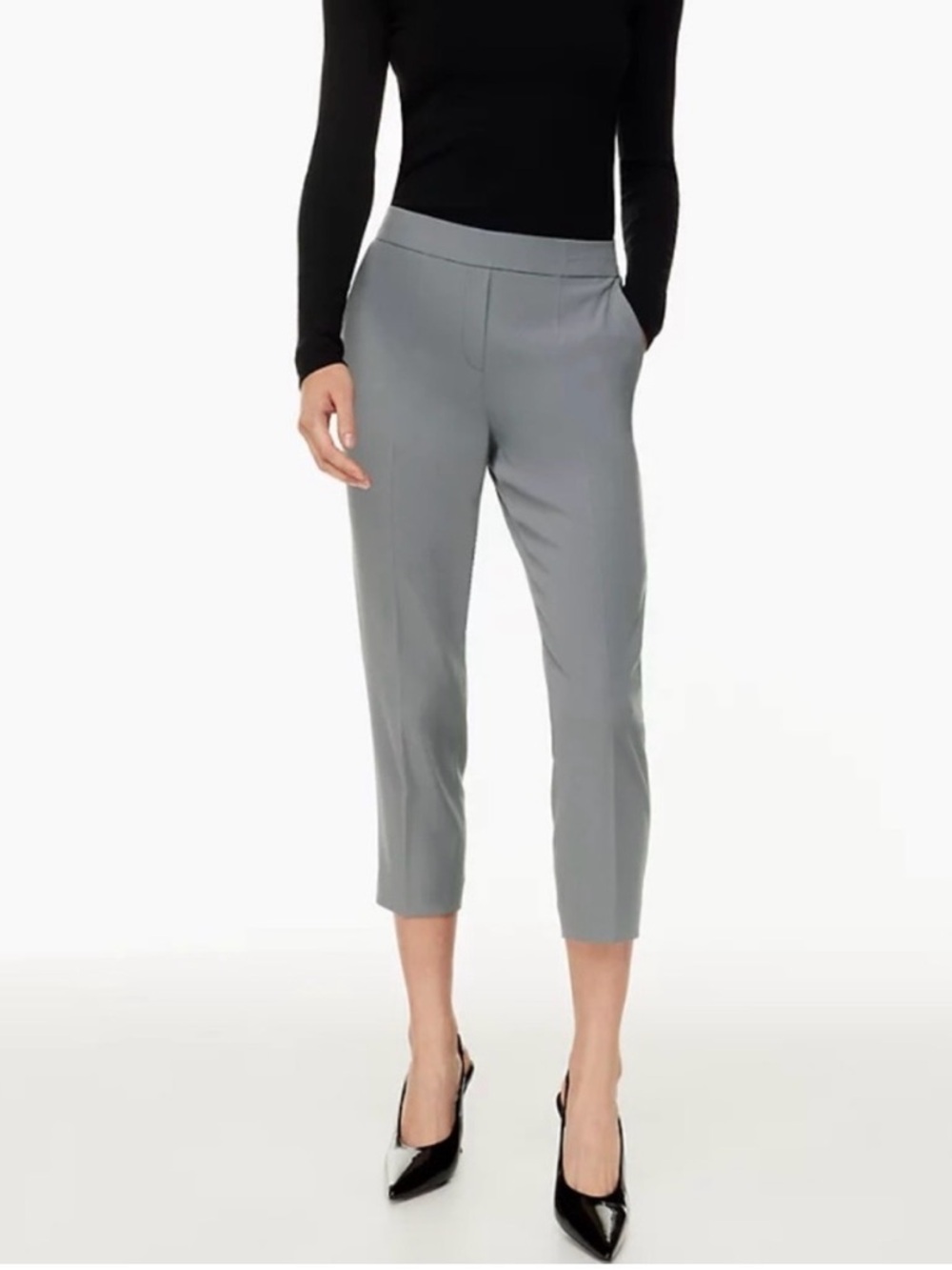 Aritzia Babaton Conan Wool Blend Cropped Slim Fit Ankle Trouser Dress Pants 4